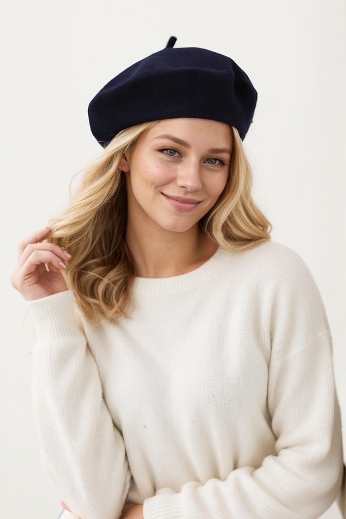 EGANO Women's ​​Beret Hats​​ - French Wool Blend Winter Cap, 70% Wool All-Season Soft ​​Beret Hats for Women​​ (Multi-Color)​ - Image 2